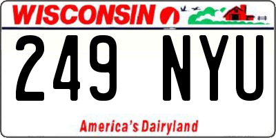 WI license plate 249NYU