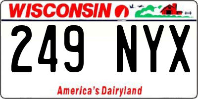 WI license plate 249NYX
