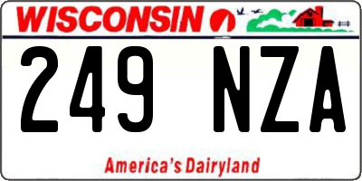 WI license plate 249NZA