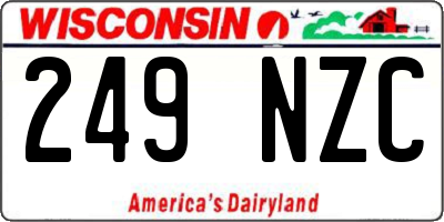 WI license plate 249NZC