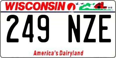 WI license plate 249NZE