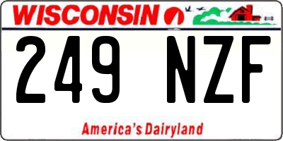 WI license plate 249NZF