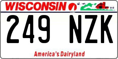 WI license plate 249NZK