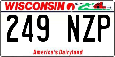 WI license plate 249NZP