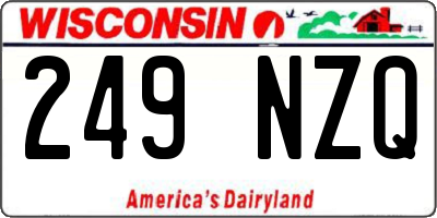WI license plate 249NZQ