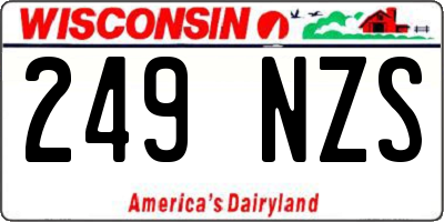 WI license plate 249NZS