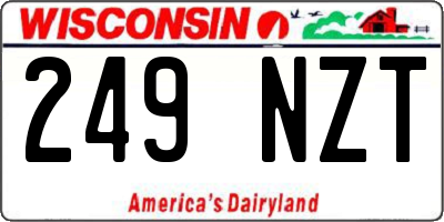 WI license plate 249NZT