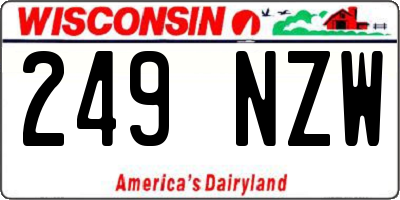 WI license plate 249NZW