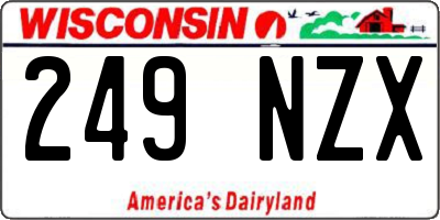 WI license plate 249NZX