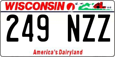 WI license plate 249NZZ