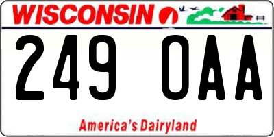 WI license plate 249OAA