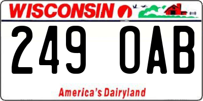 WI license plate 249OAB