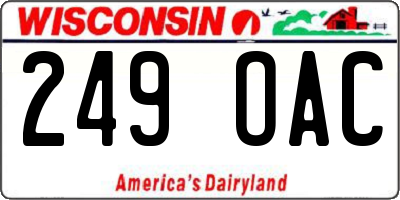 WI license plate 249OAC