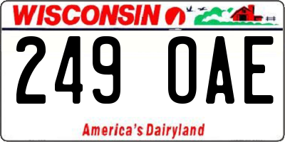 WI license plate 249OAE
