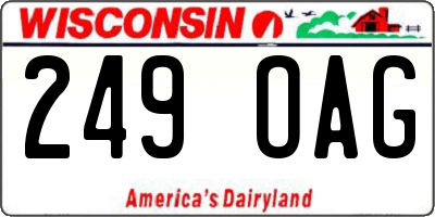 WI license plate 249OAG