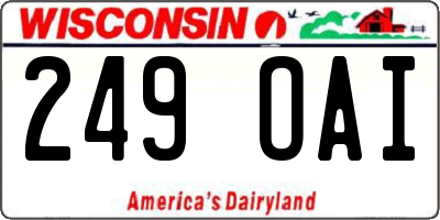 WI license plate 249OAI