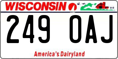 WI license plate 249OAJ