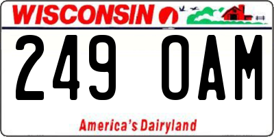 WI license plate 249OAM