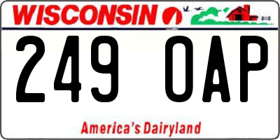 WI license plate 249OAP
