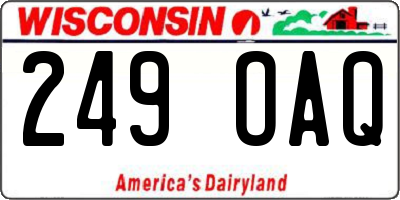 WI license plate 249OAQ