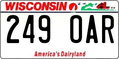 WI license plate 249OAR