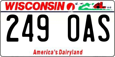 WI license plate 249OAS