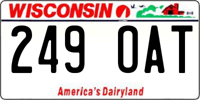 WI license plate 249OAT