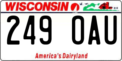 WI license plate 249OAU