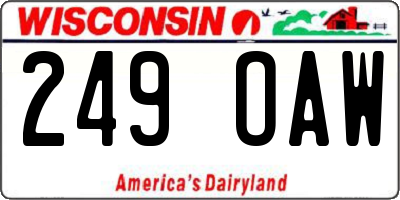 WI license plate 249OAW
