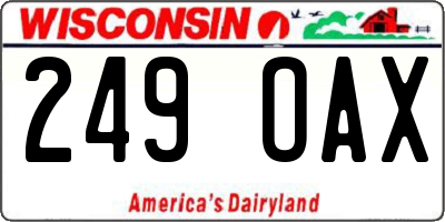 WI license plate 249OAX