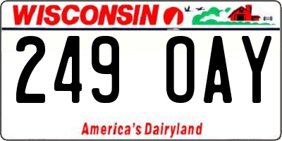 WI license plate 249OAY