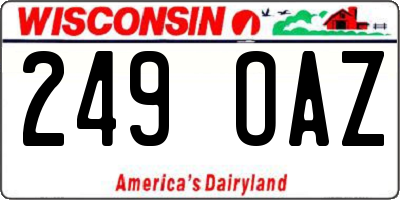 WI license plate 249OAZ