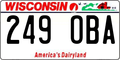 WI license plate 249OBA
