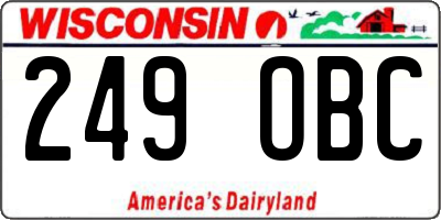 WI license plate 249OBC