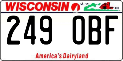 WI license plate 249OBF