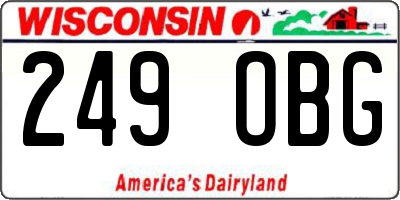 WI license plate 249OBG