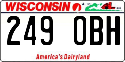 WI license plate 249OBH