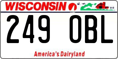 WI license plate 249OBL