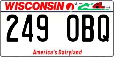 WI license plate 249OBQ