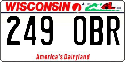 WI license plate 249OBR