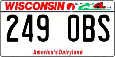 WI license plate 249OBS