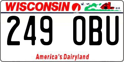 WI license plate 249OBU