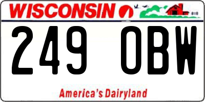 WI license plate 249OBW