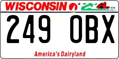WI license plate 249OBX
