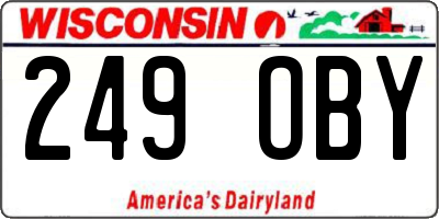 WI license plate 249OBY