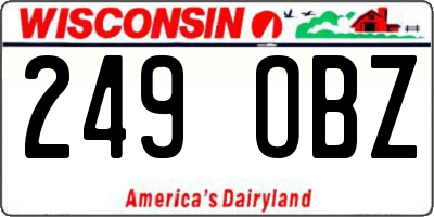 WI license plate 249OBZ