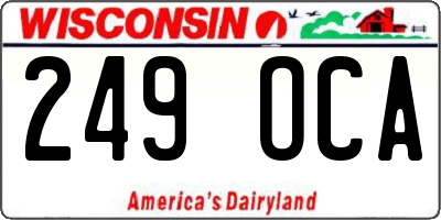 WI license plate 249OCA