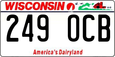 WI license plate 249OCB