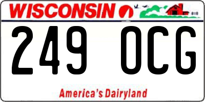 WI license plate 249OCG