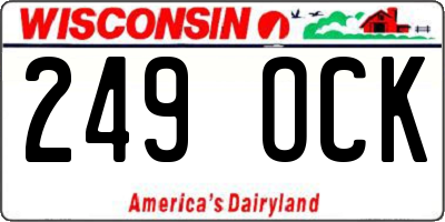 WI license plate 249OCK